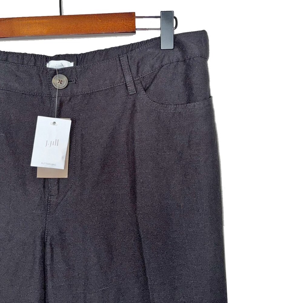 J. Jill Black Linen Blend Wide Leg Pants - Size 10 Petite - New with Tags